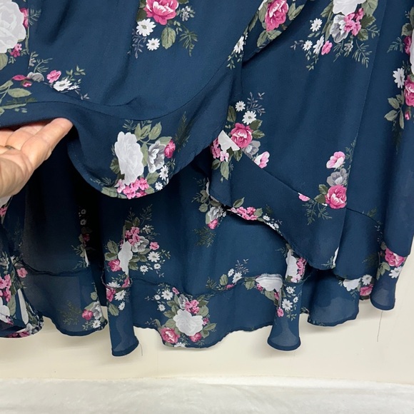 Torrid Blue Floral High Low Dress - Picture 3 of 11